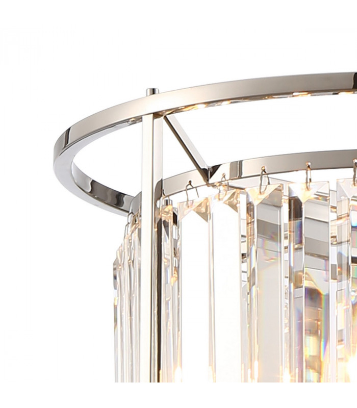 Guilford Ceiling Pendant Semi Ceiling Lamp Convertible 3 Light E14 Polished Nickel Clear-6