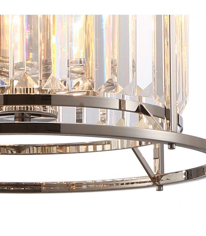 Guilford Ceiling Pendant Semi Ceiling Lamp Convertible 3 Light E14 Polished Nickel Clear-7