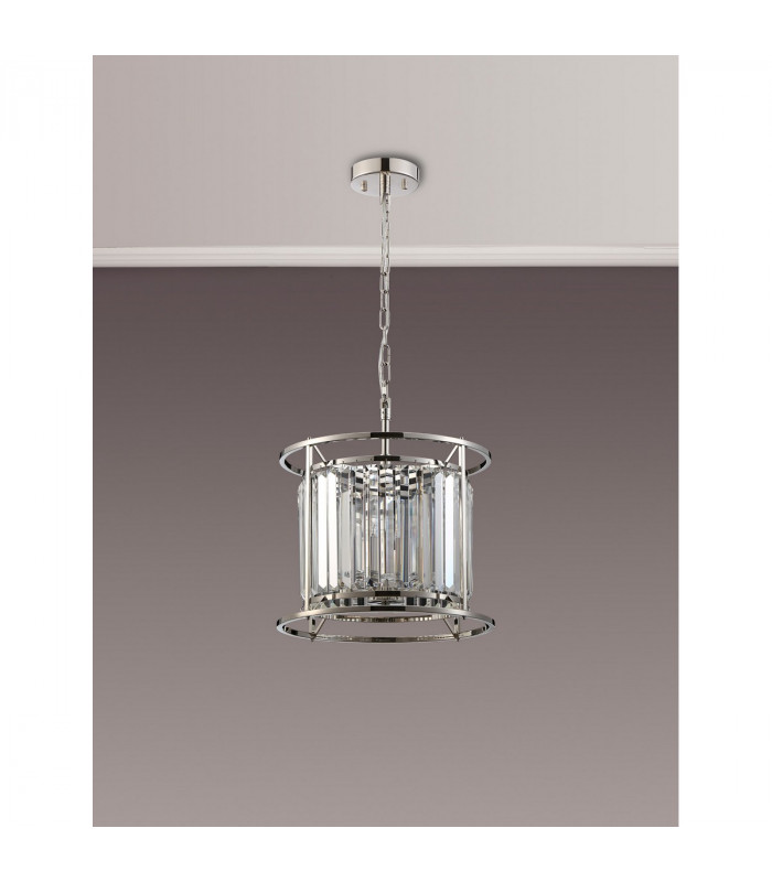 Guilford Ceiling Pendant Semi Ceiling Lamp Convertible 3 Light E14 Polished Nickel Clear-8