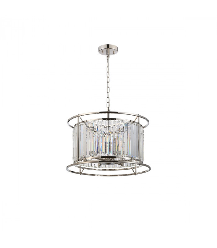 Guilford Ceiling Pendant Semi Ceiling Lamp Convertible 6 Light E14 Polished Nickel Clear-4