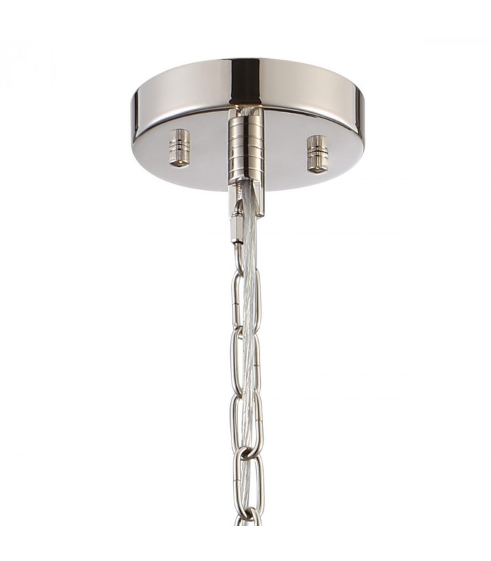 Guilford Ceiling Pendant Semi Ceiling Lamp Convertible 6 Light E14 Polished Nickel Clear-5