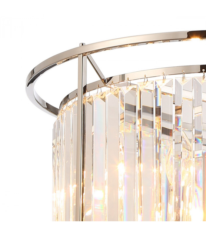 Guilford Ceiling Pendant Semi Ceiling Lamp Convertible 6 Light E14 Polished Nickel Clear-6