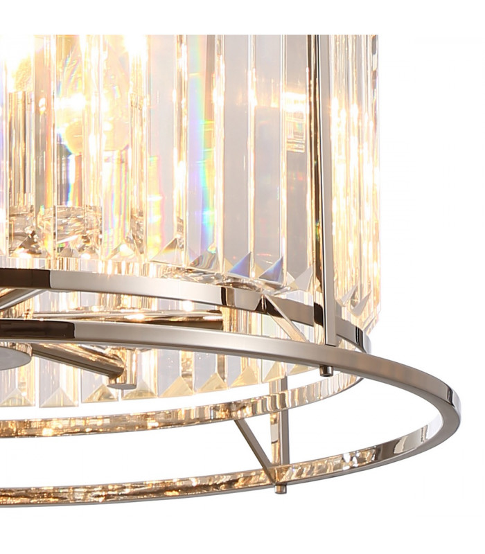 Guilford Ceiling Pendant Semi Ceiling Lamp Convertible 6 Light E14 Polished Nickel Clear-7