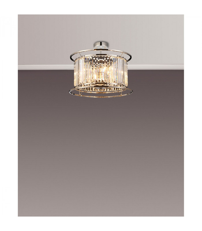 Guilford Ceiling Pendant Semi Ceiling Lamp Convertible 6 Light E14 Polished Nickel Clear-9