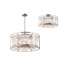 Guilford Ceiling Pendant Semi Ceiling Lamp Convertible 8 Light E14 Polished Nickel Clear-1