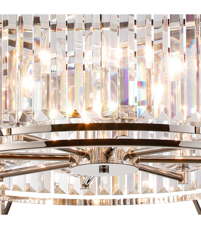 Guilford Ceiling Pendant Semi Ceiling Lamp Convertible 8 Light E14 Polished Nickel Clear-7