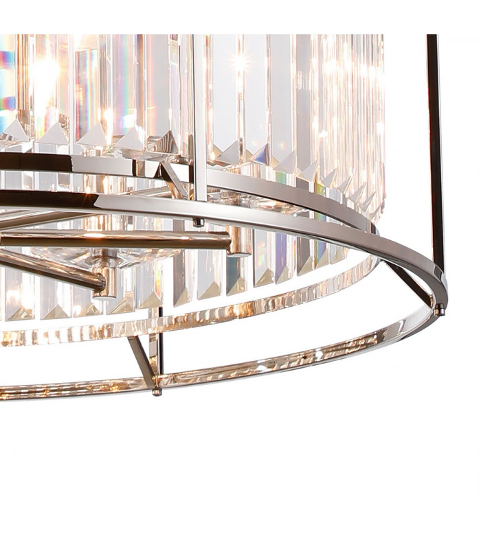 Guilford Ceiling Pendant Semi Ceiling Lamp Convertible 8 Light E14 Polished Nickel Clear-8