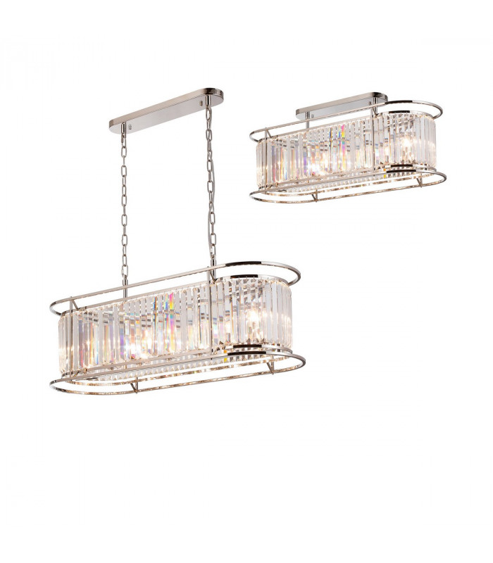 Guilford Oval Ceiling Pendant 7 Light E14 Polished Nickel Clear-1