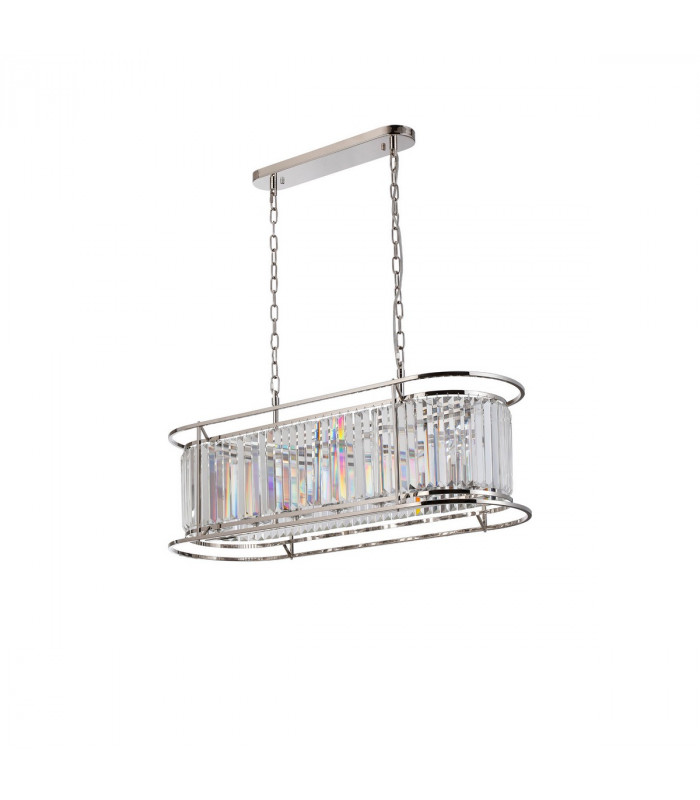 Guilford Oval Ceiling Pendant 7 Light E14 Polished Nickel Clear-4