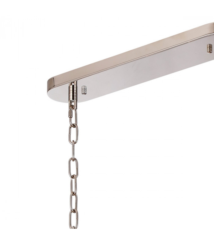 Guilford Oval Ceiling Pendant 7 Light E14 Polished Nickel Clear-5