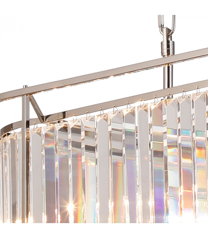 Guilford Oval Ceiling Pendant 7 Light E14 Polished Nickel Clear-6