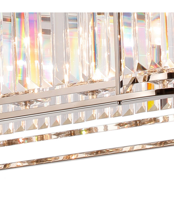 Guilford Oval Ceiling Pendant 7 Light E14 Polished Nickel Clear-7