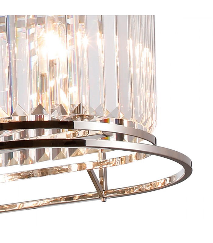 Guilford Oval Ceiling Pendant 7 Light E14 Polished Nickel Clear-8