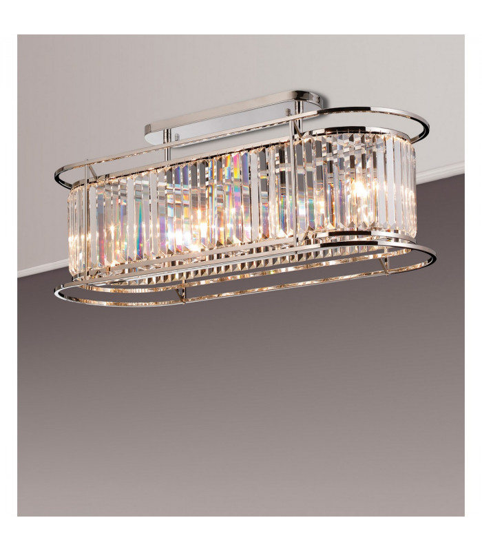 Guilford Oval Ceiling Pendant 7 Light E14 Polished Nickel Clear-10