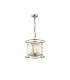 Guilford Ceiling Pendant Semi Ceiling Lamp Convertible 3 Light E14 Antique Brass Clear-1
