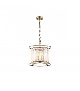 Guilford Ceiling Pendant Semi Ceiling Lamp Convertible 3 Light E14 Antique Brass Clear-1