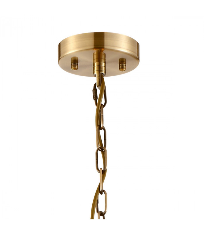 Guilford Ceiling Pendant Semi Ceiling Lamp Convertible 3 Light E14 Antique Brass Clear-5