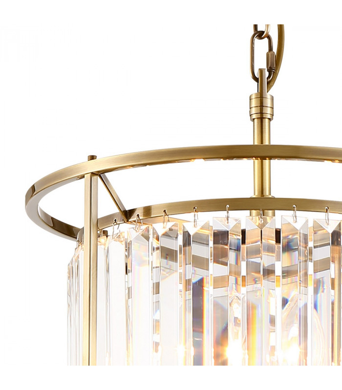 Guilford Ceiling Pendant Semi Ceiling Lamp Convertible 3 Light E14 Antique Brass Clear-6