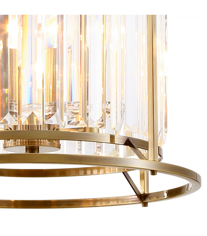 Guilford Ceiling Pendant Semi Ceiling Lamp Convertible 3 Light E14 Antique Brass Clear-7