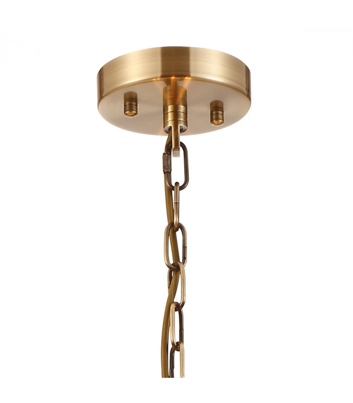 Guilford Ceiling Pendant Semi Ceiling Lamp Convertible 6 Light E14 Antique Brass Clear-5