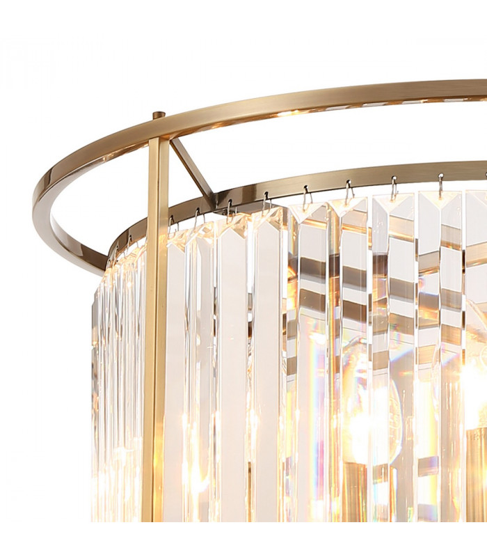 Guilford Ceiling Pendant Semi Ceiling Lamp Convertible 6 Light E14 Antique Brass Clear-6
