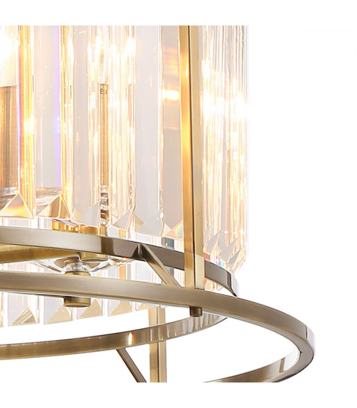 Guilford Ceiling Pendant Semi Ceiling Lamp Convertible 6 Light E14 Antique Brass Clear-8