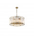 Guilford Ceiling Pendant Semi Ceiling Lamp Convertible 8 Light E14 Antique Brass Clear-1