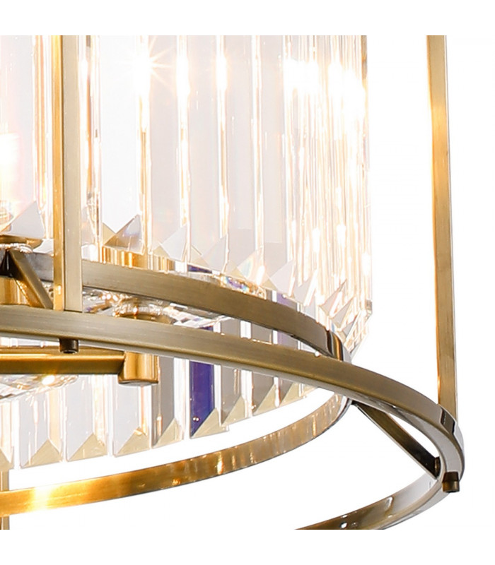 Guilford Ceiling Pendant Semi Ceiling Lamp Convertible 8 Light E14 Antique Brass Clear-8