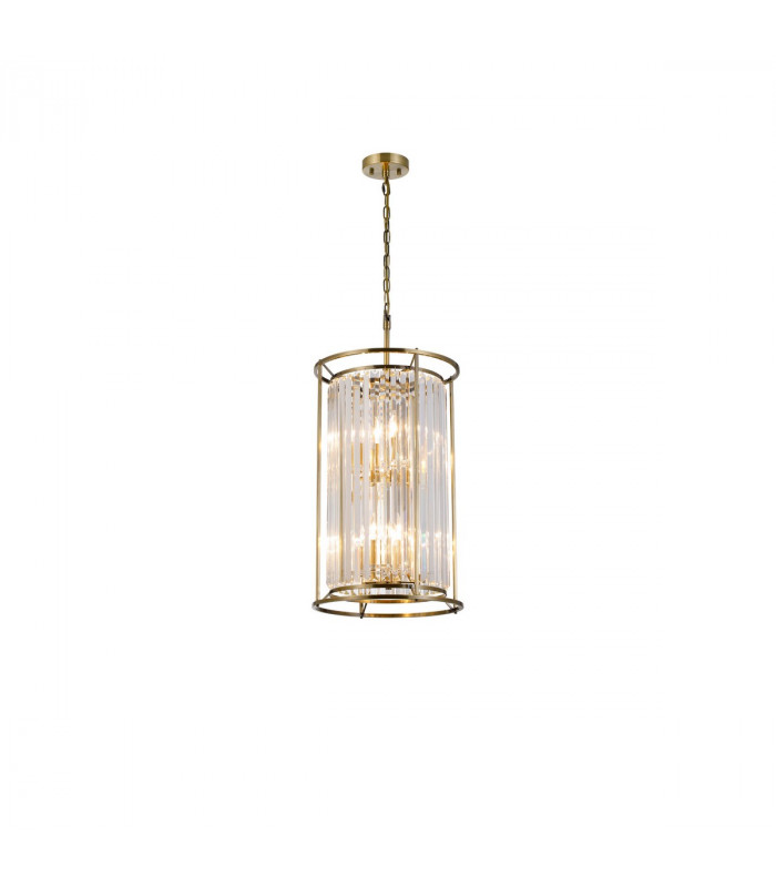 Guilford 2 Tier Ceiling Pendant 3+3 Light E14 Antique Brass Clear-1
