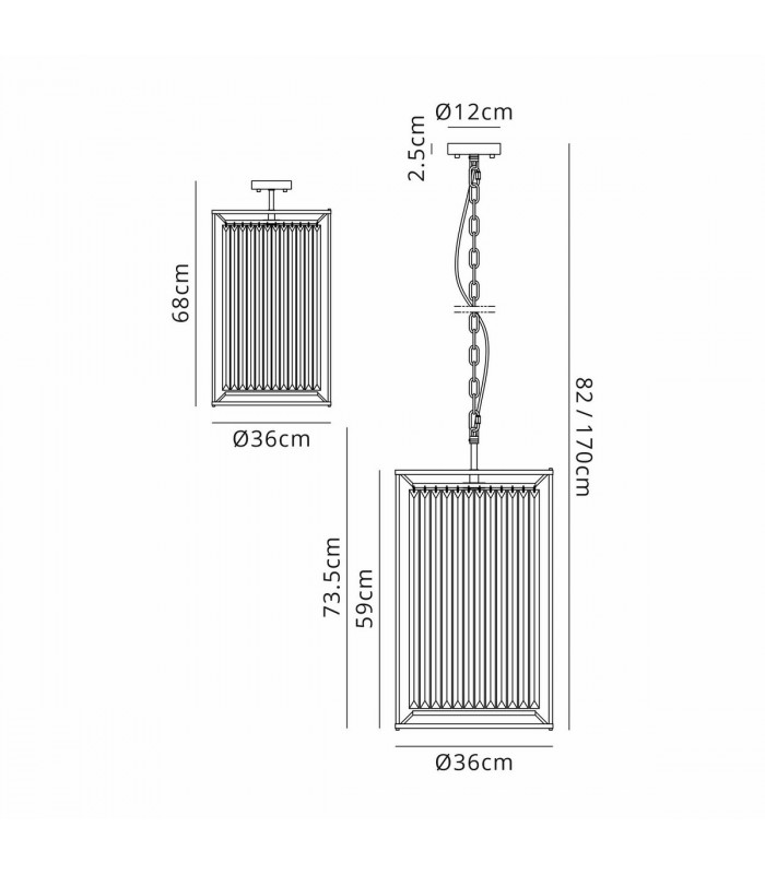 Guilford 2 Tier Ceiling Pendant 3+3 Light E14 Antique Brass Clear-2