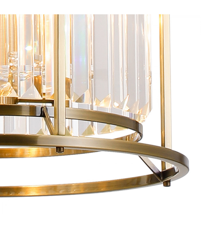 Guilford 2 Tier Ceiling Pendant 3+3 Light E14 Antique Brass Clear-8