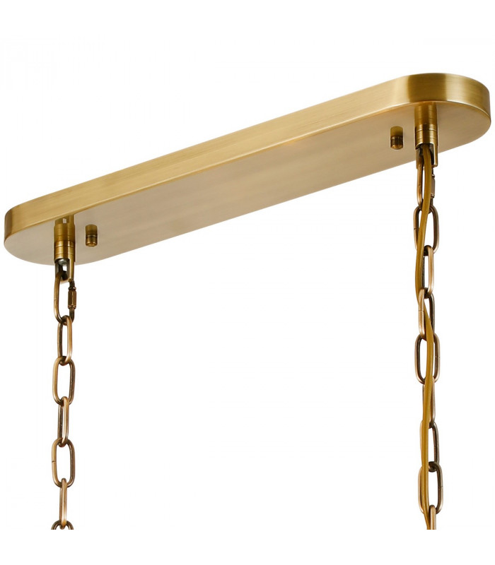 Guilford Oval Ceiling Pendant 7 Light E14 Antique Brass Clear-5