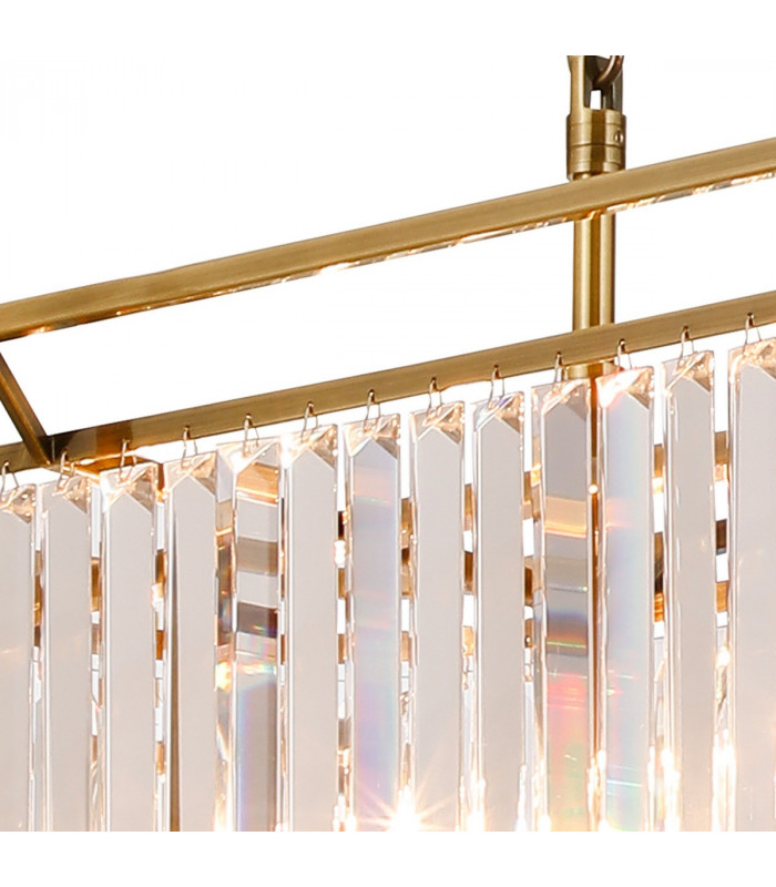 Guilford Oval Ceiling Pendant 7 Light E14 Antique Brass Clear-6