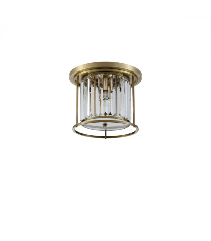 Guilford Ceiling Lamp 3 Light E27 Antique Brass Clear-4