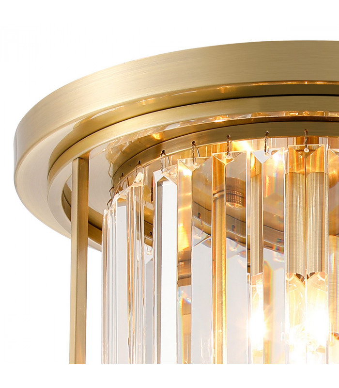 Guilford Ceiling Lamp 3 Light E27 Antique Brass Clear-5