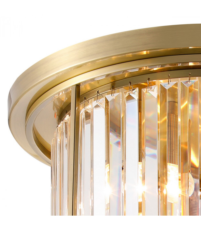 Guilford Ceiling Lamp 4 Light E27 Antique Brass Clear-5