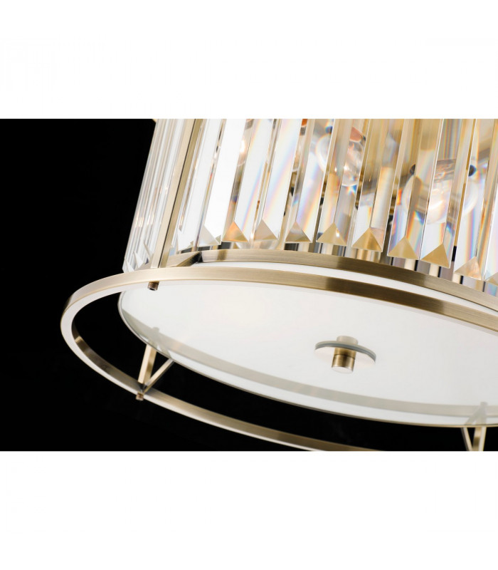 Guilford Ceiling Lamp 4 Light E27 Antique Brass Clear-8
