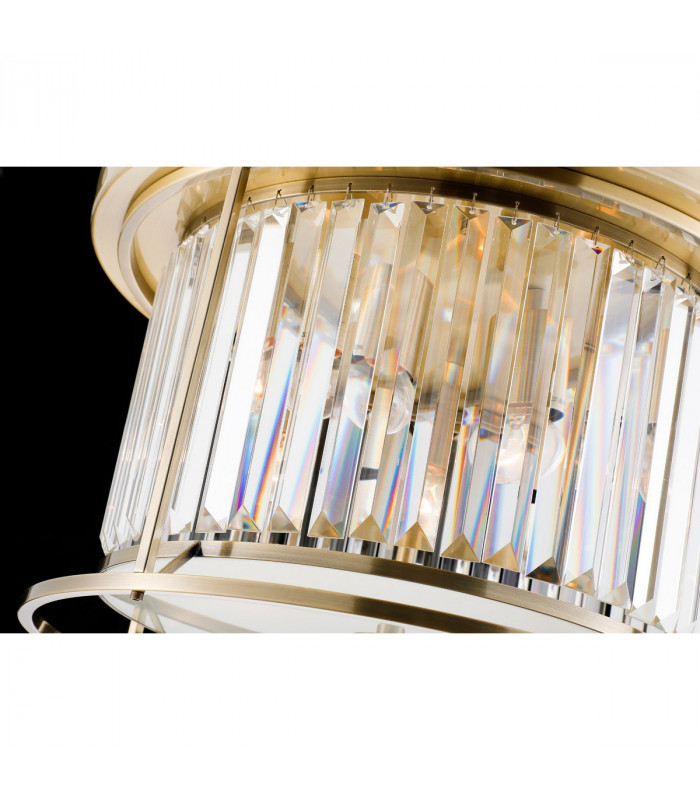 Guilford Ceiling Lamp 4 Light E27 Antique Brass Clear-9