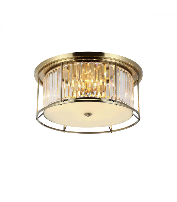 Guilford Ceiling Lamp 6 Light E27 Antique Brass Clear-1