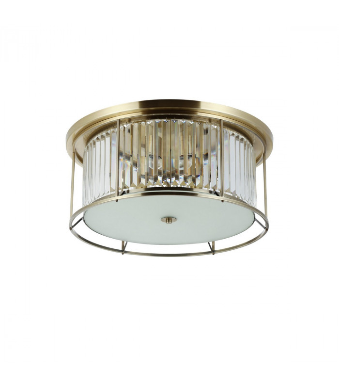 Guilford Ceiling Lamp 6 Light E27 Antique Brass Clear-4