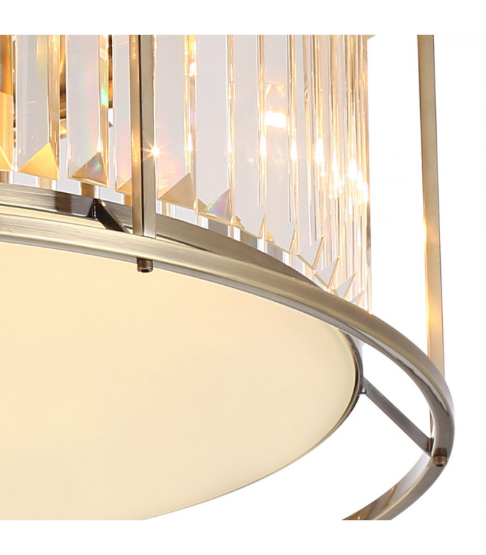 Guilford Ceiling Lamp 6 Light E27 Antique Brass Clear-6