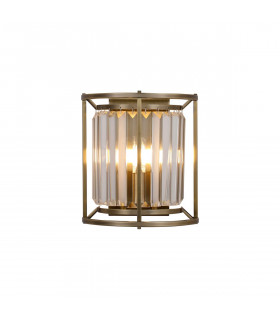 Guilford Wall Lamp 2 Light E14 Antique Brass Clear-1