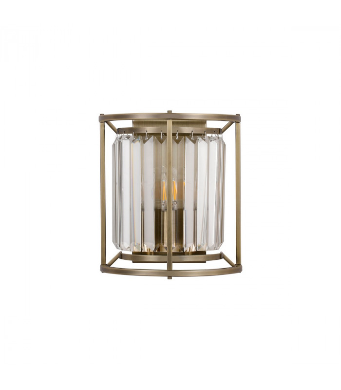 Guilford Wall Lamp 2 Light E14 Antique Brass Clear-4
