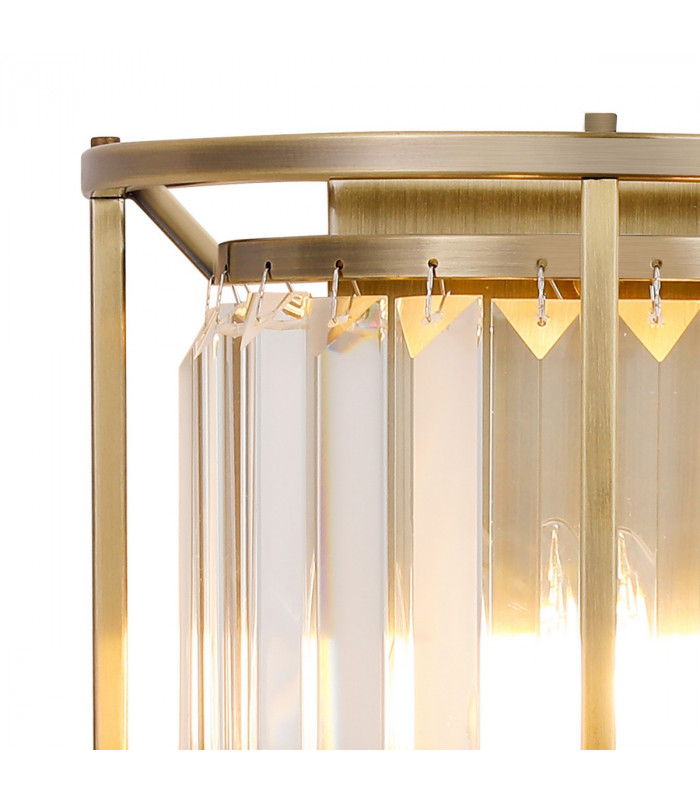 Guilford Wall Lamp 2 Light E14 Antique Brass Clear-5