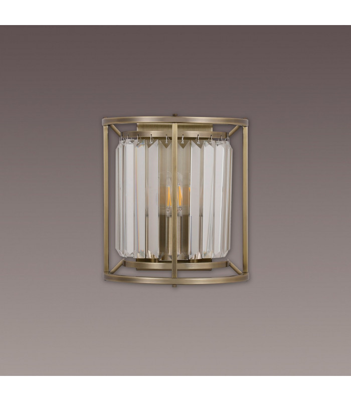 Guilford Wall Lamp 2 Light E14 Antique Brass Clear-7