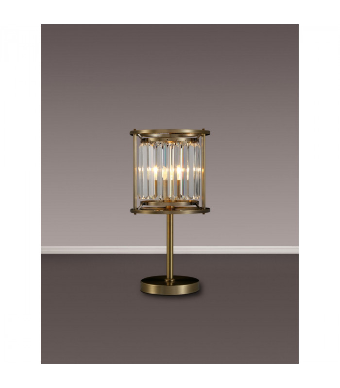 Guilford Table Lamp E27 Antique Brass Clear-3