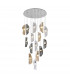 Marilla Ceiling Pendant 3m 15 Light G9 Polished Chrome Clear & Amber & Smoked Glass-6