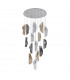 Marilla Ceiling Pendant 3m 15 Light G9 Polished Chrome Clear & Amber & Smoked Glass-7