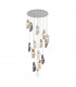 Marilla Ceiling Pendant 3m 15 Light G9 Polished Chrome Clear & Amber & Smoked Glass-8