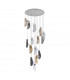 Marilla Ceiling Pendant 3m 15 Light G9 Polished Chrome Clear & Amber & Smoked Glass-9